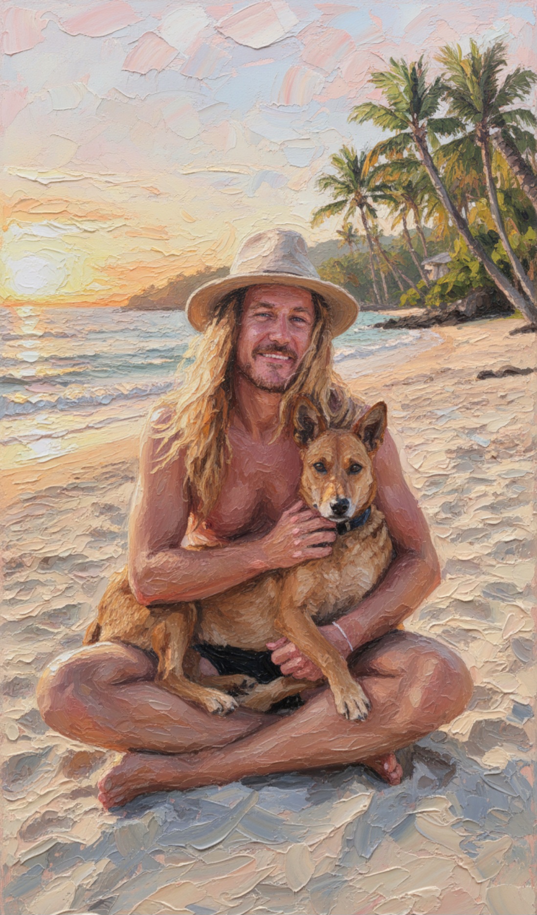 Jacko, founder of DrivewayStay, with his red Kelpie Chili Dog